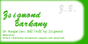 zsigmond barkany business card